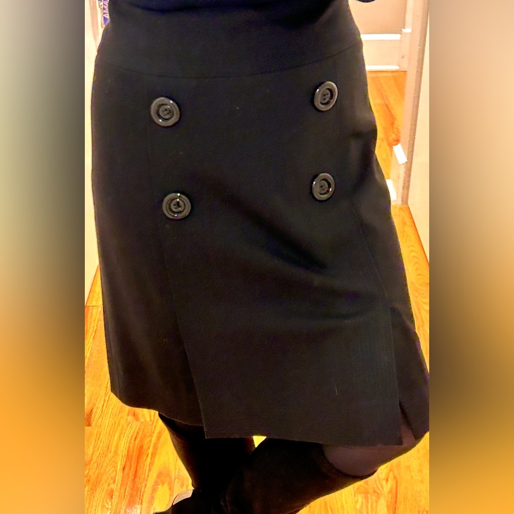 Vintage Black Straight Skirt, Super Chic. Unknown Designer. Maybe Marc Jacobs